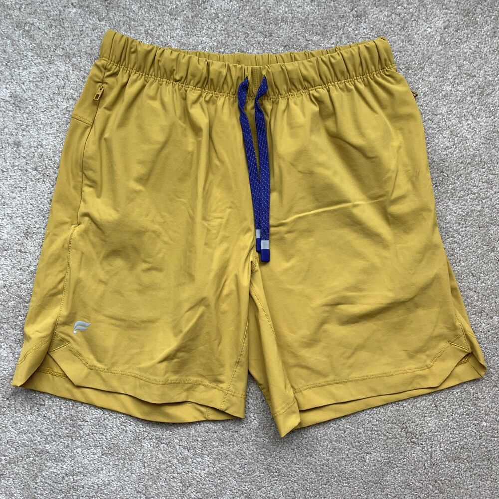 Fabletics The One Shorts Men’s Small Unlined 7" Mustard Workout Running Athletic